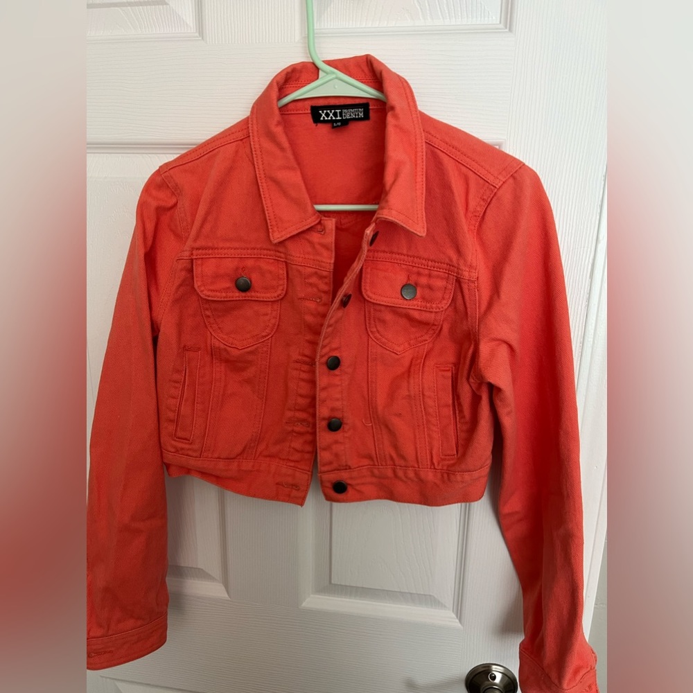 Long sleeve coral jean jacket